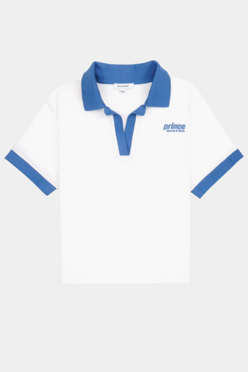 PRINCE SPORTY TERRY POLO WHITE LAPIS