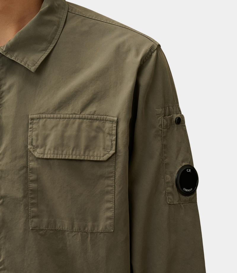 ORGANIC GABARDINE ZIPPED OVERSHIRT