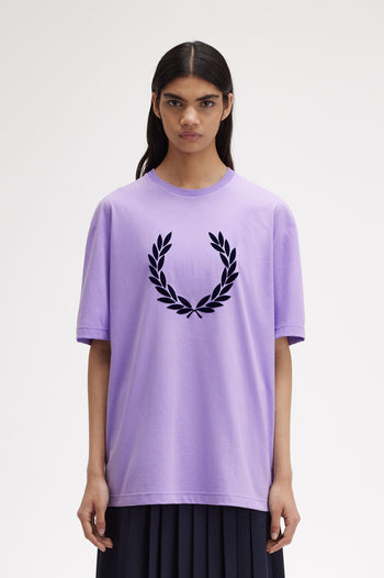 FLOCKED LAUREL WREATH T-SHIRT