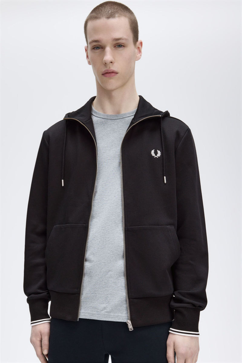 HOODED ZIP THROUGH SWEATSHIRT