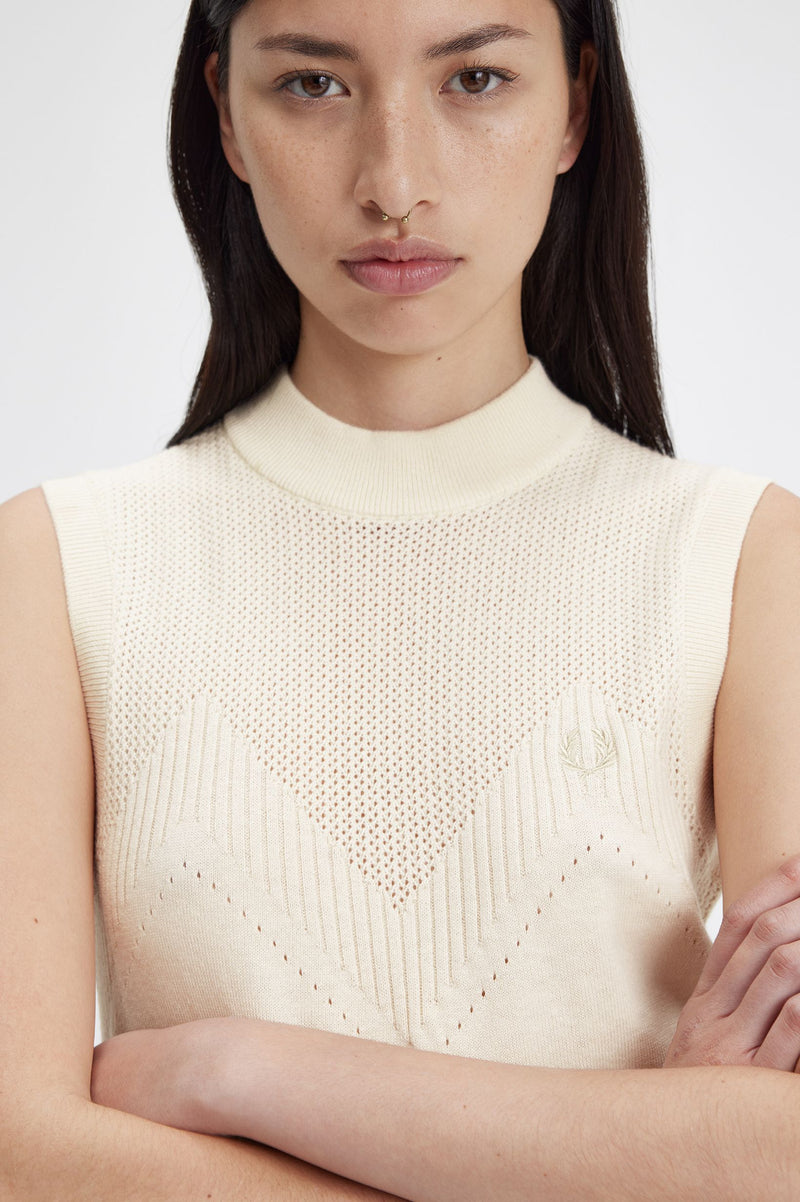 POINTELLE DETAIL KNITTED TOP