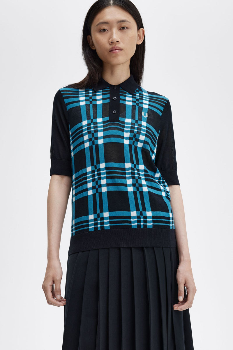 SHEER TARTAN KNITTED SHIRT