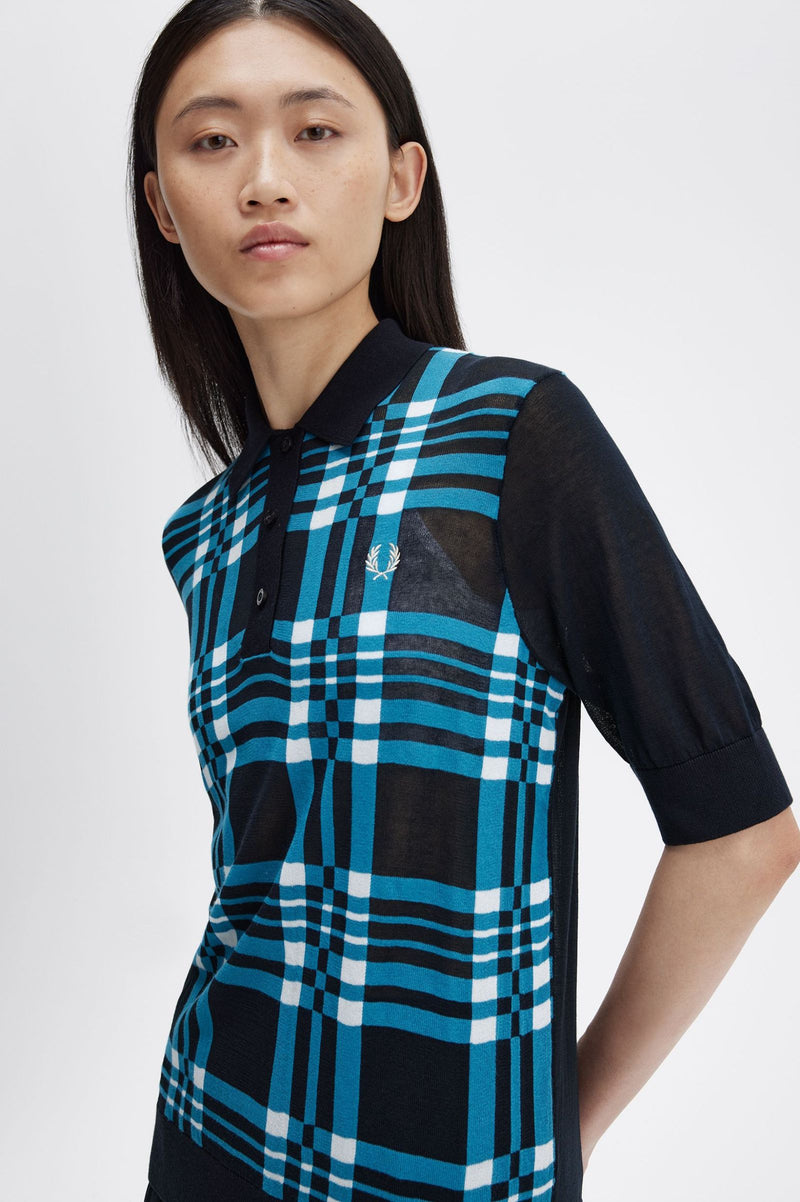 SHEER TARTAN KNITTED SHIRT