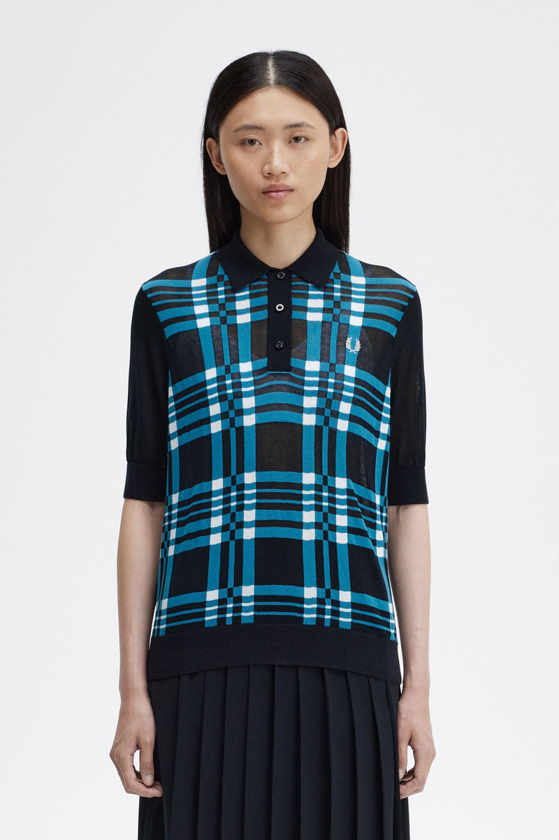 SHEER TARTAN KNITTED SHIRT