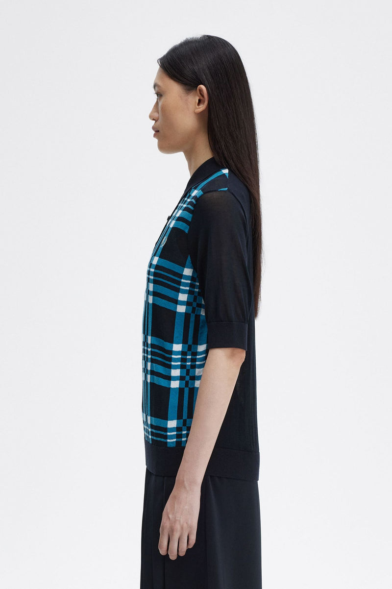 SHEER TARTAN KNITTED SHIRT