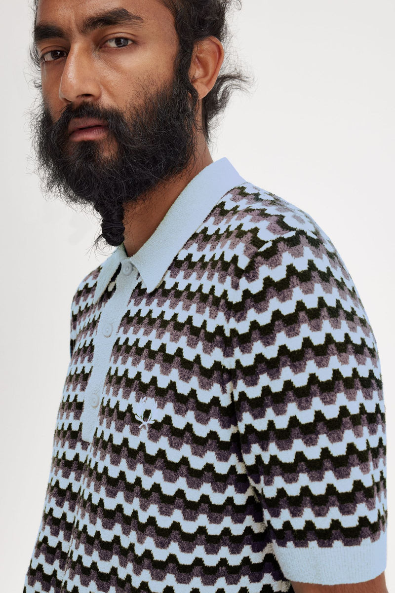 BOUCLE JACQUARD KNITTED SHIRT