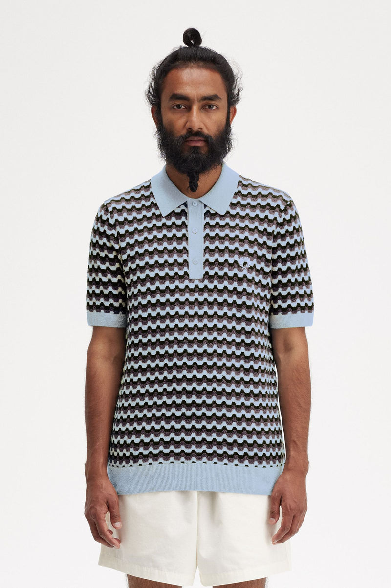 BOUCLE JACQUARD KNITTED SHIRT