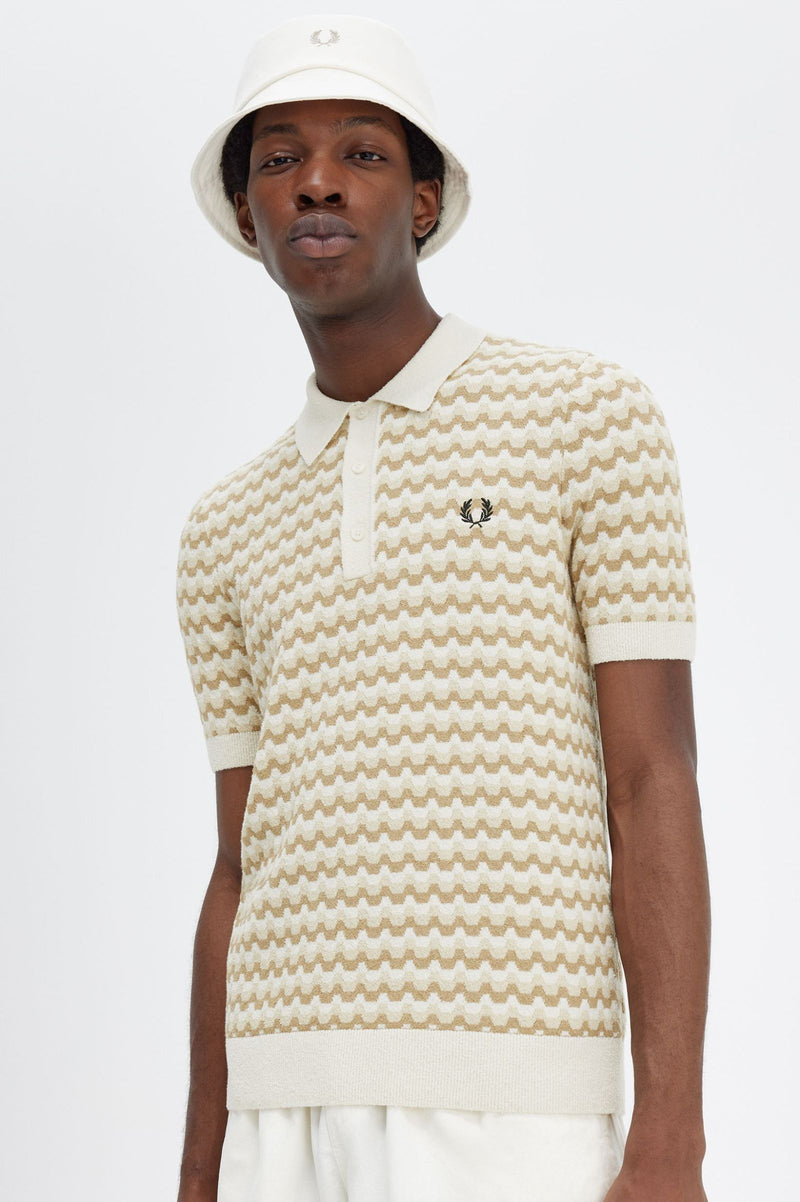 BOUCLE JACQUARD KNITTED SHIRT