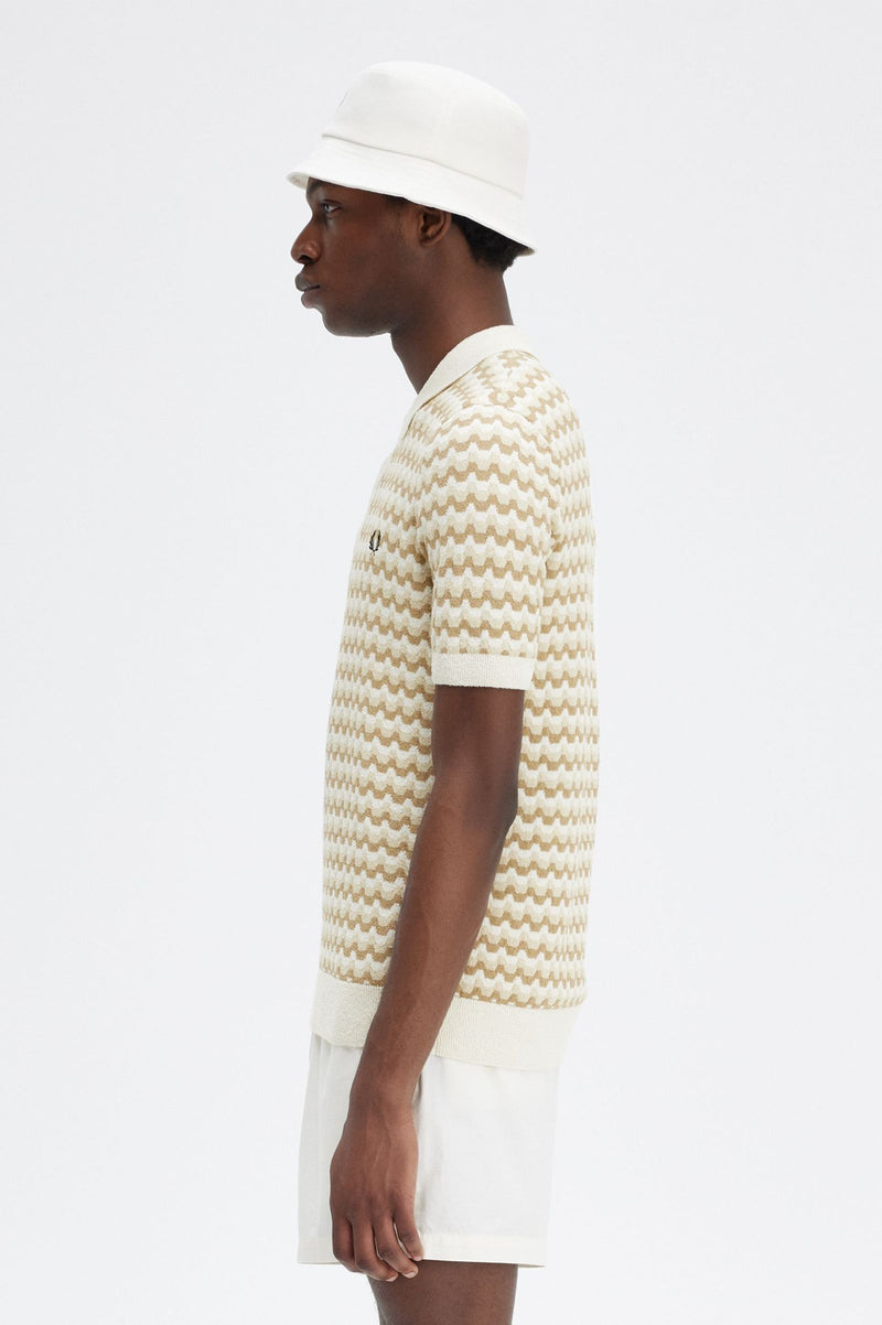 BOUCLE JACQUARD KNITTED SHIRT