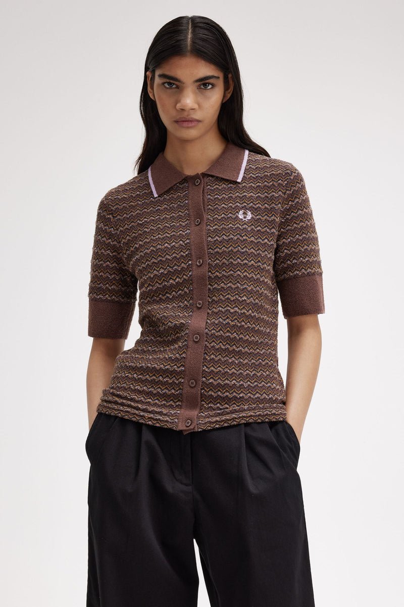 BOUCLE JACQUARD KNITTED SHIRT