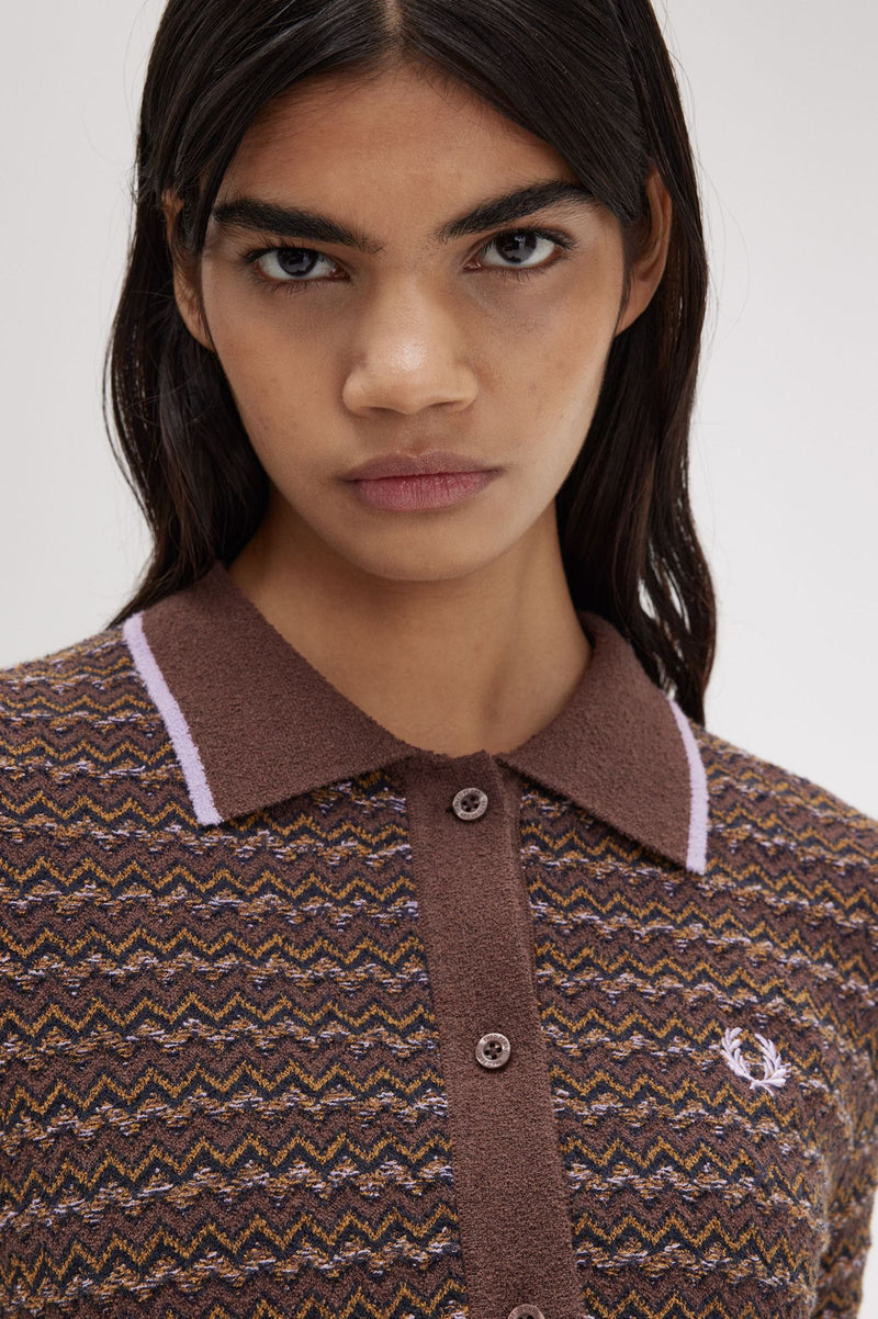 BOUCLE JACQUARD KNITTED SHIRT