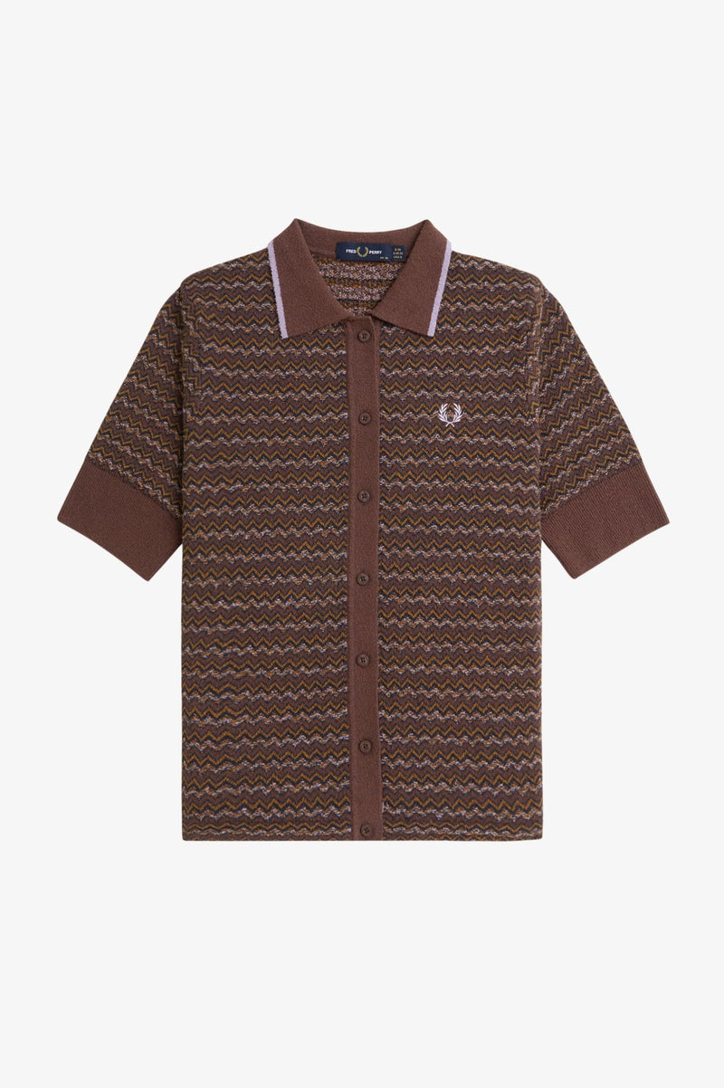 BOUCLE JACQUARD KNITTED SHIRT