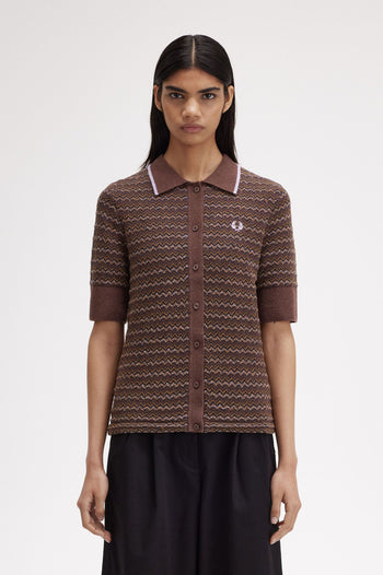 BOUCLE JACQUARD KNITTED SHIRT