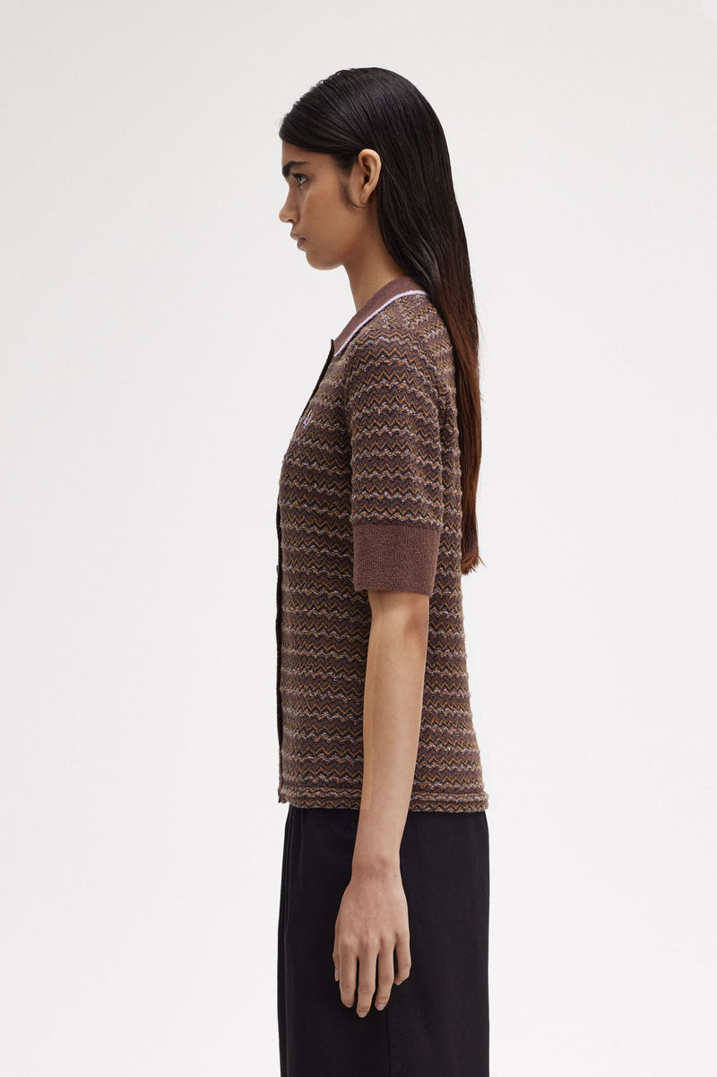 BOUCLE JACQUARD KNITTED SHIRT