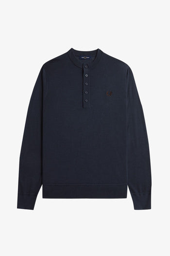 FINE KNIT LONG SLEEVE HENLEY