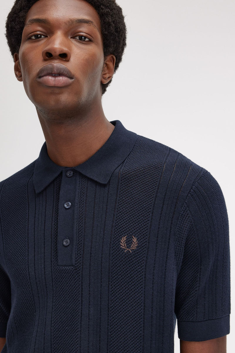 POINTELLE PANEL KNITTED SHIRT