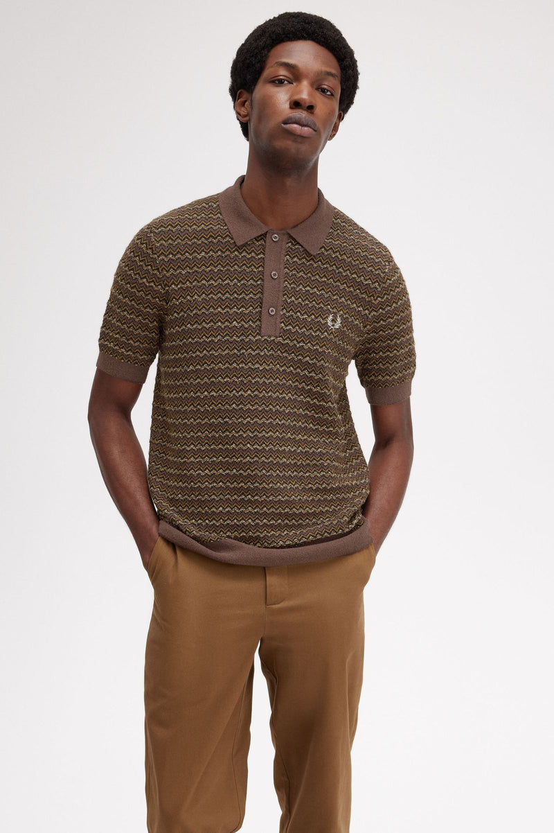 BOUCLE JACQUARD KNITTED SHIRT