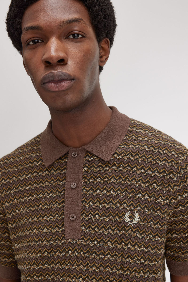 BOUCLE JACQUARD KNITTED SHIRT