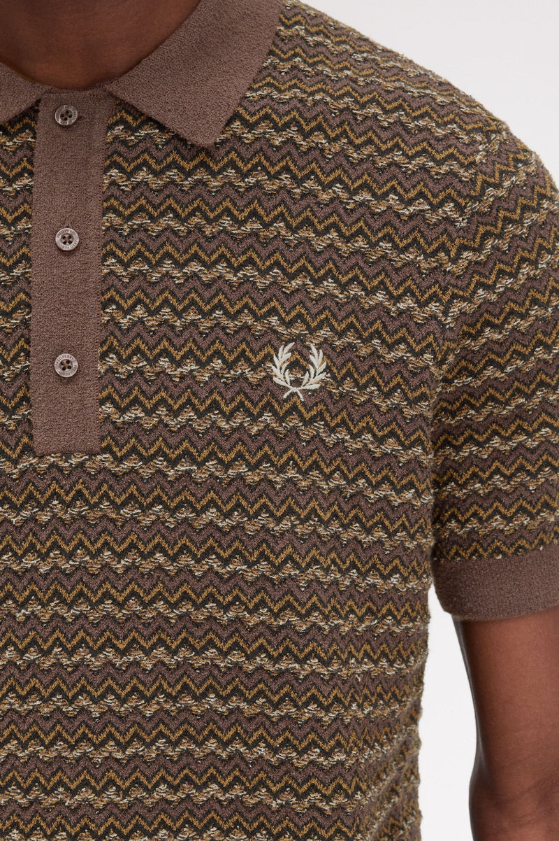 BOUCLE JACQUARD KNITTED SHIRT