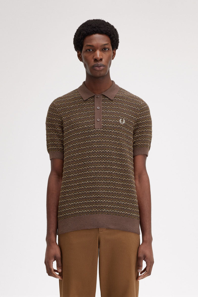 BOUCLE JACQUARD KNITTED SHIRT