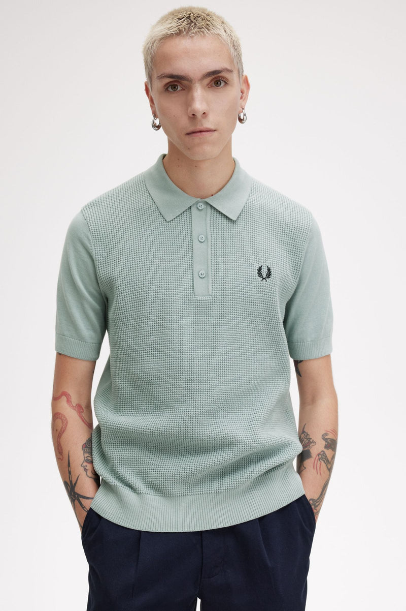 WAFFLE STITCH KNITTED SHIRT