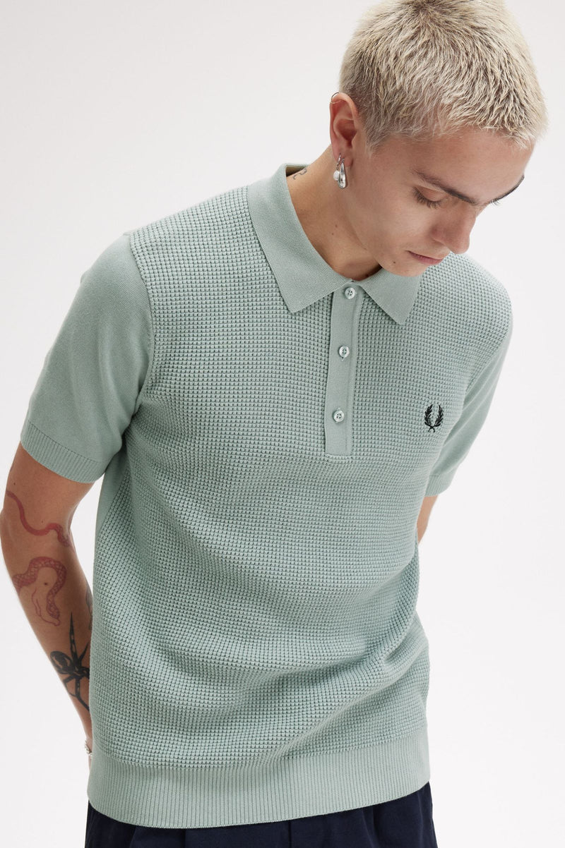 WAFFLE STITCH KNITTED SHIRT