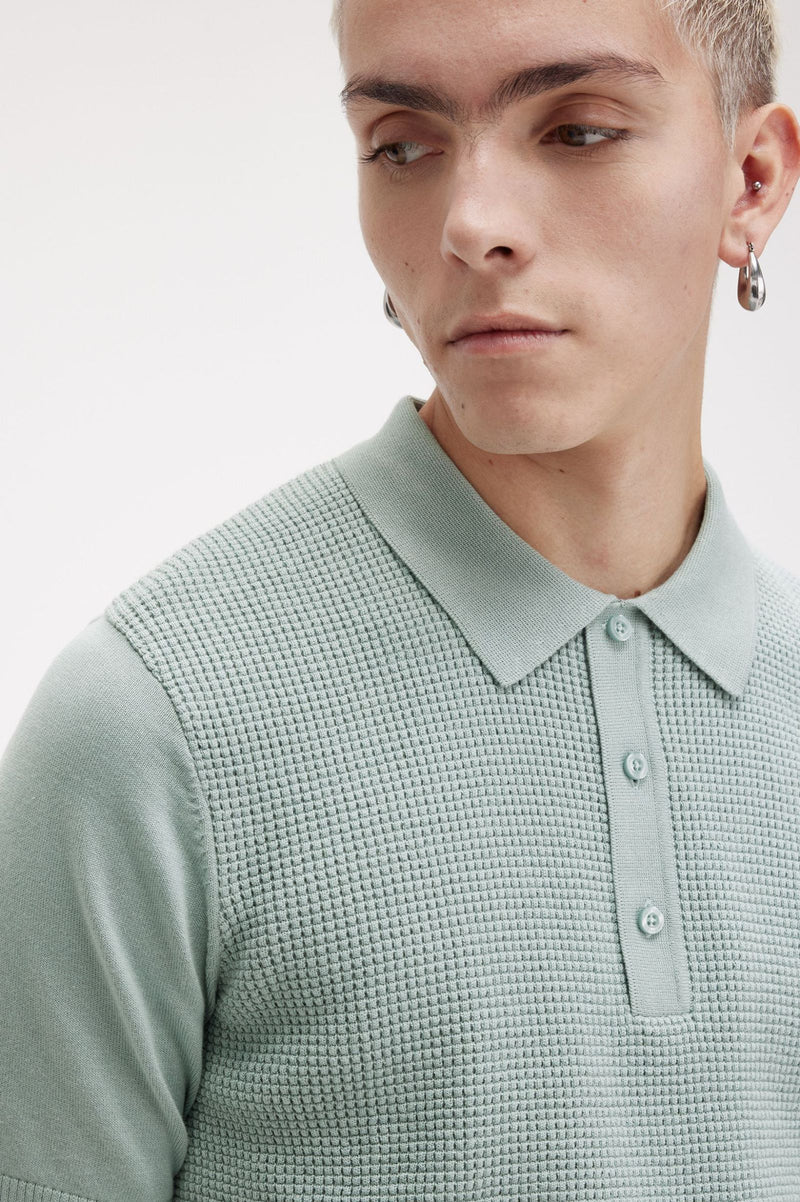 WAFFLE STITCH KNITTED SHIRT