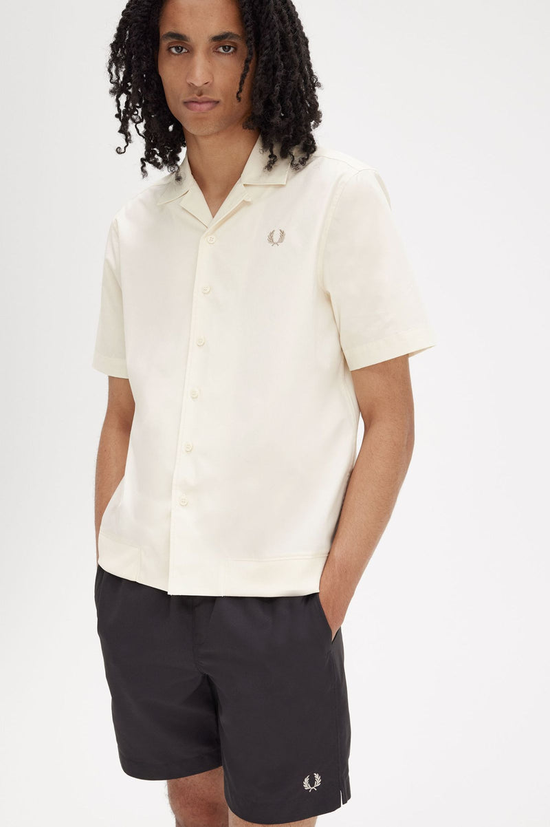 RIBBED HEM REVERE COLLAR SHIRT