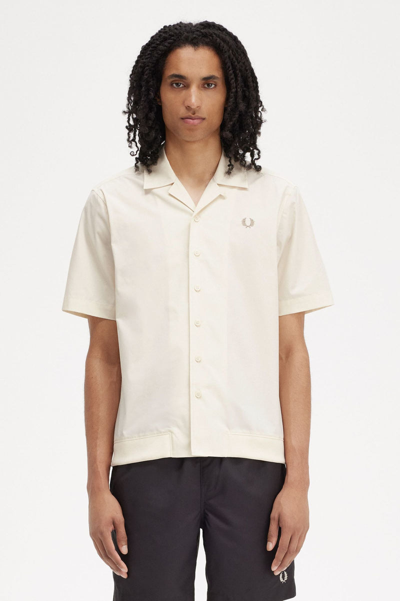 RIBBED HEM REVERE COLLAR SHIRT