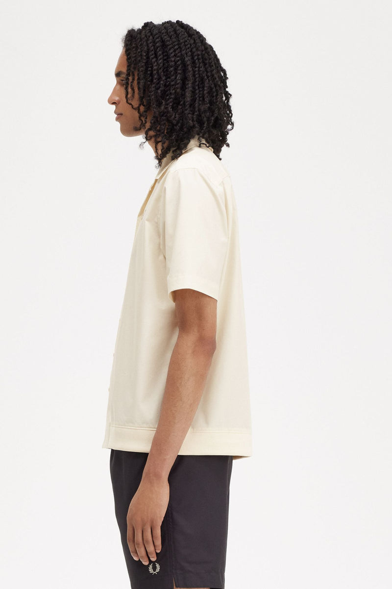 RIBBED HEM REVERE COLLAR SHIRT