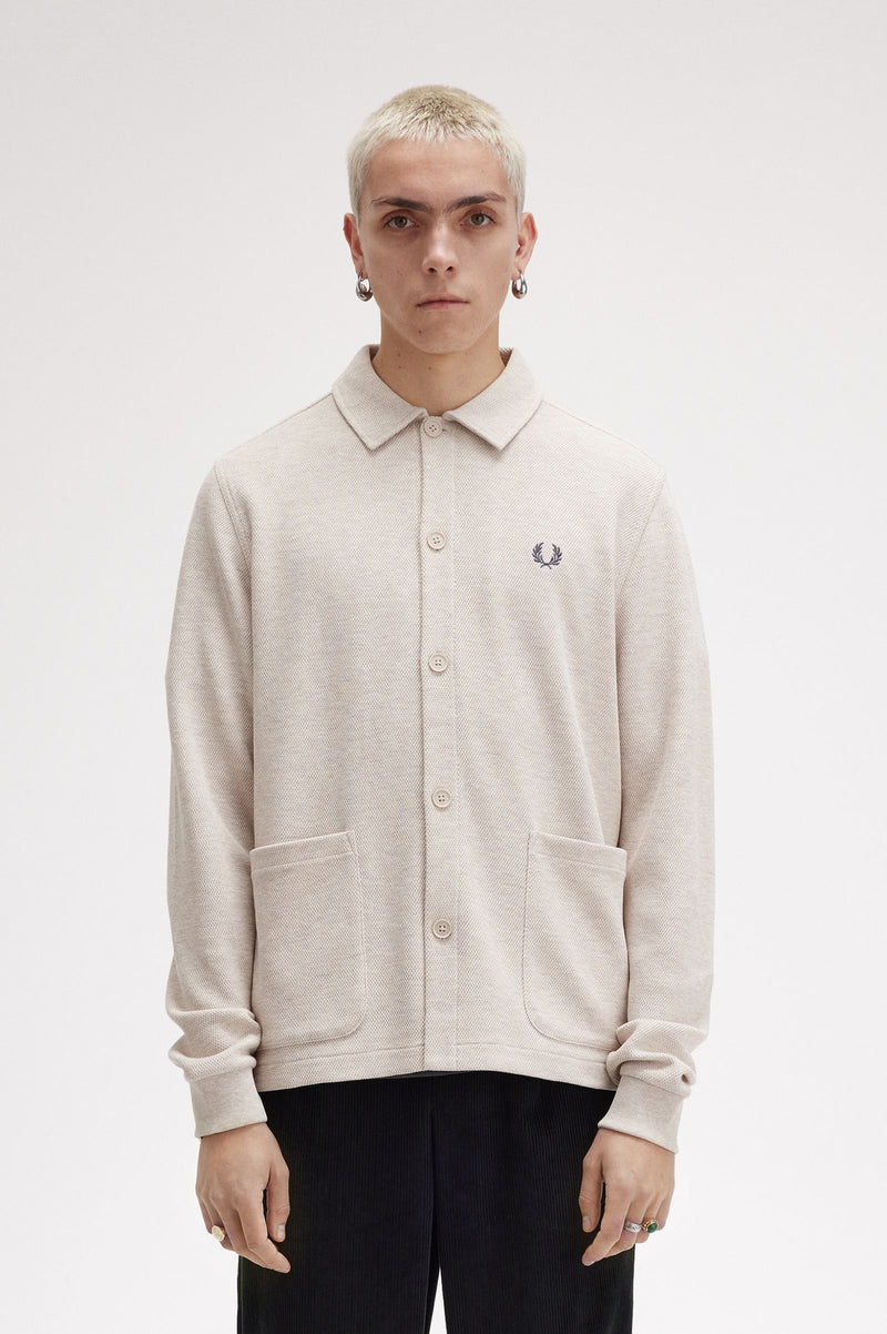 BUTTON THROUGH LONG SLEEVE POLO