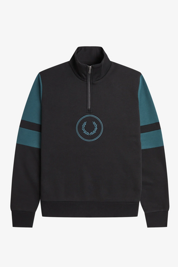 COLOURBLOCK HALF ZIP SWEATSHIR