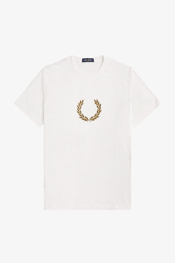 FLOCKED LAUREL WREATH GRA TEE