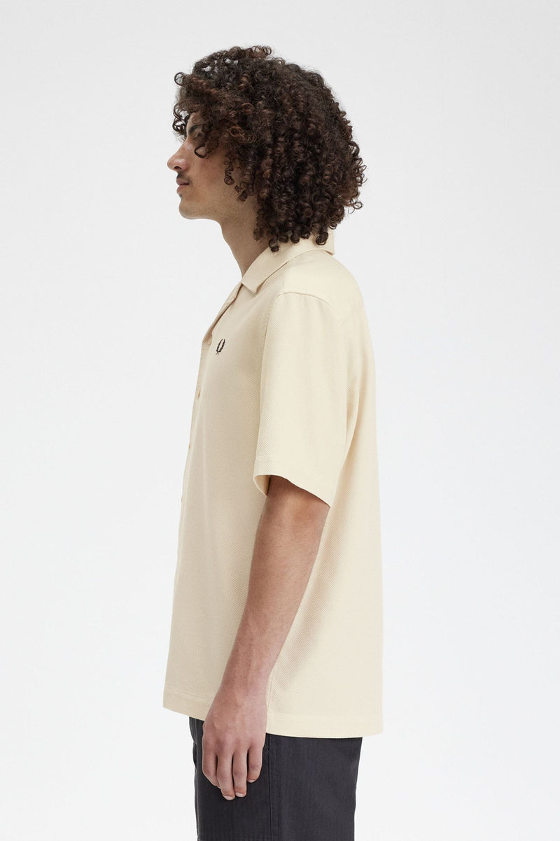 PIQUE TEXTURE REVERE COLLAR SHIRT