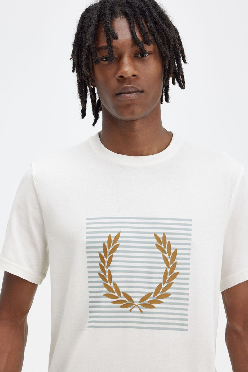 STRIPED LAUREL WREATH T-SHIRT