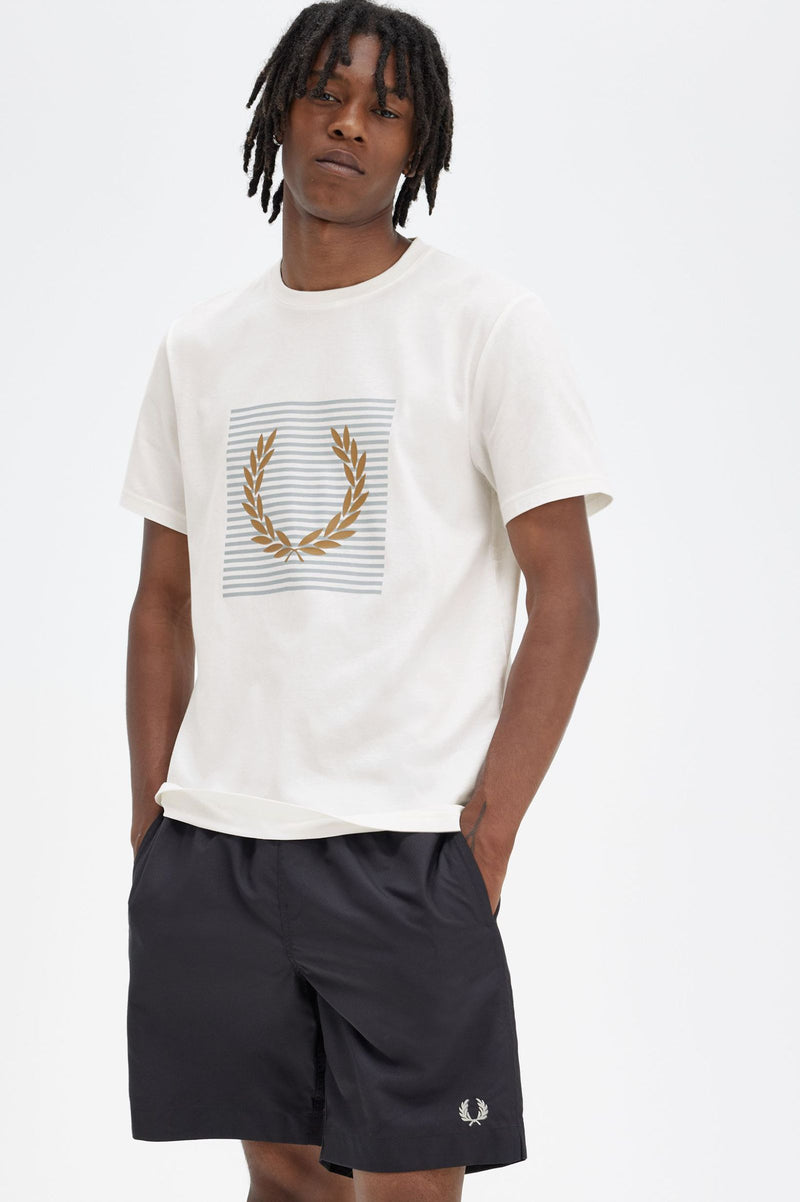 STRIPED LAUREL WREATH T-SHIRT