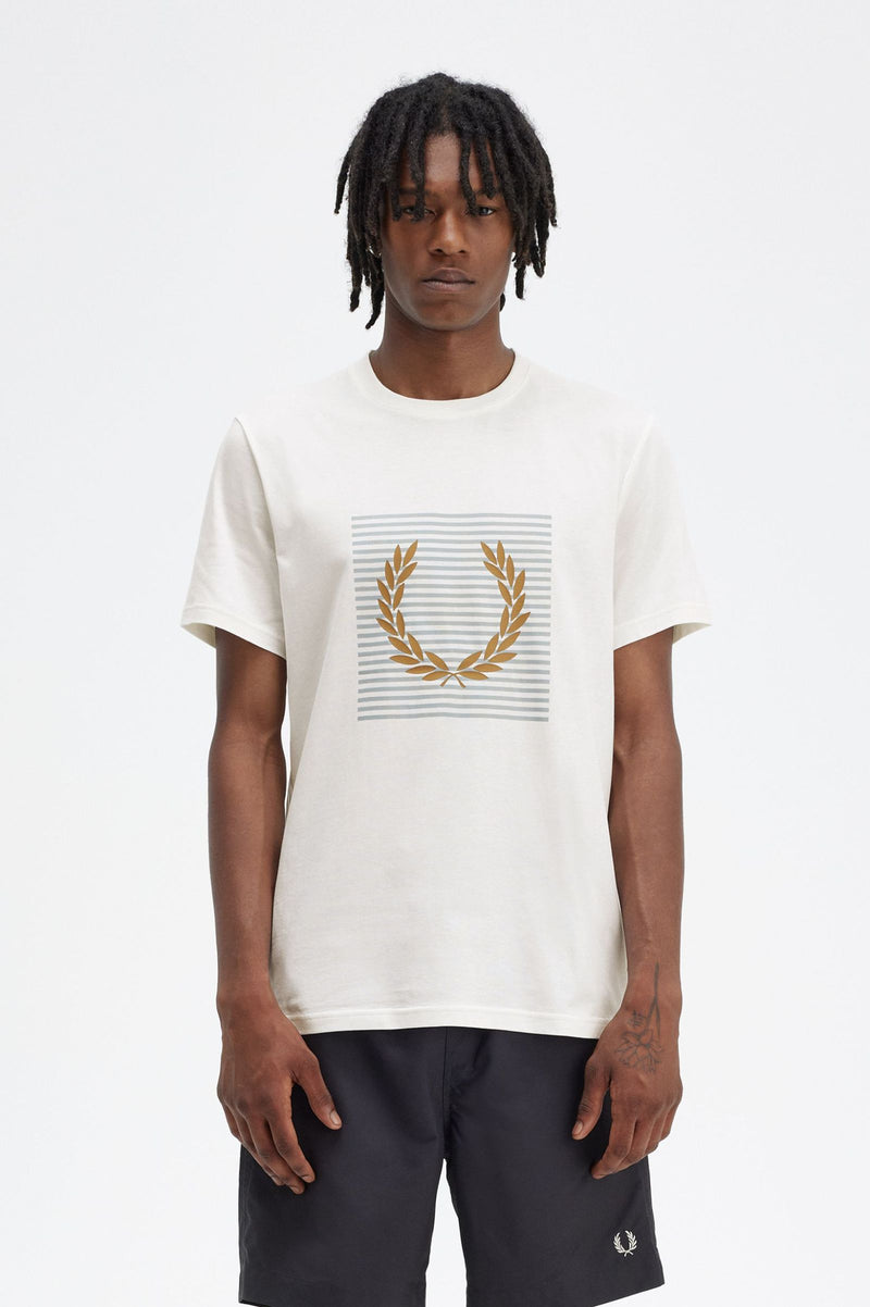 STRIPED LAUREL WREATH T-SHIRT