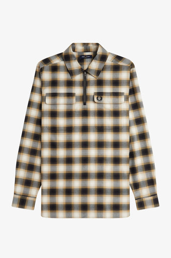 HALF ZIP CHECK SHIRT