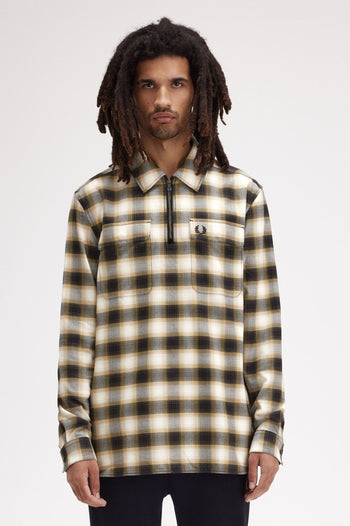 HALF ZIP CHECK SHIRT