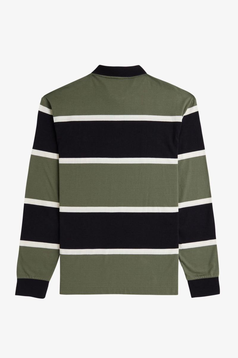 STRIPED LONG SLEEVE POLO SHIRT