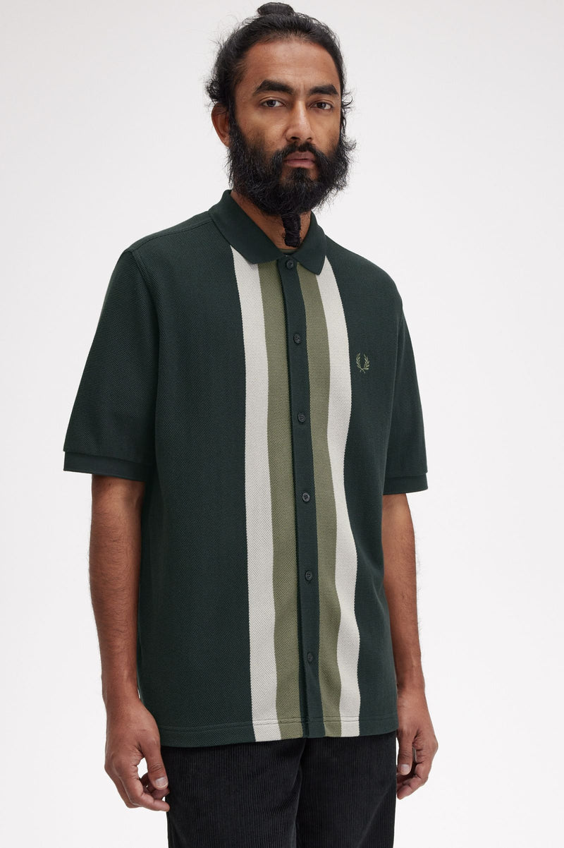 PANELLED BUTTON THROUGH POLO S