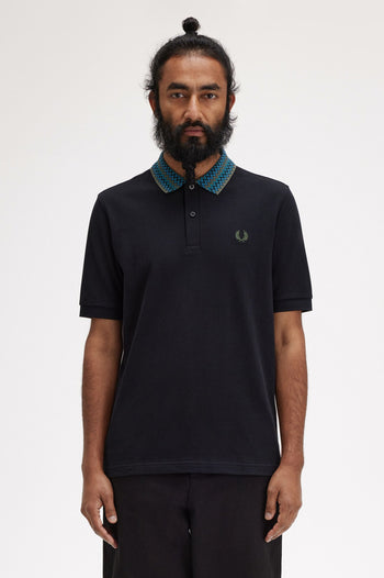 JACQUARD COLLAR POLO SHIRT