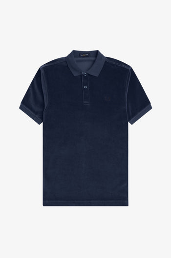 VELOUR ZIP NECK POLO SHIRT