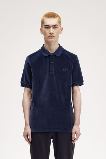 VELOUR ZIP NECK POLO SHIRT