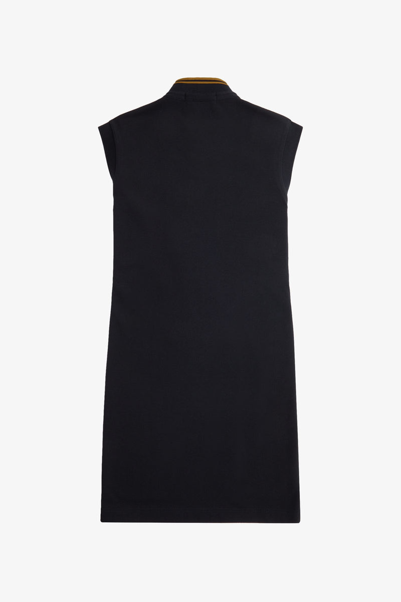 TIE-FRONT PIQUE DRESS