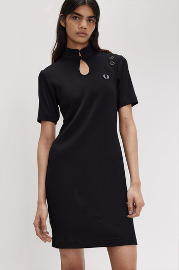 RIBBED POLO SHIRT DRESS