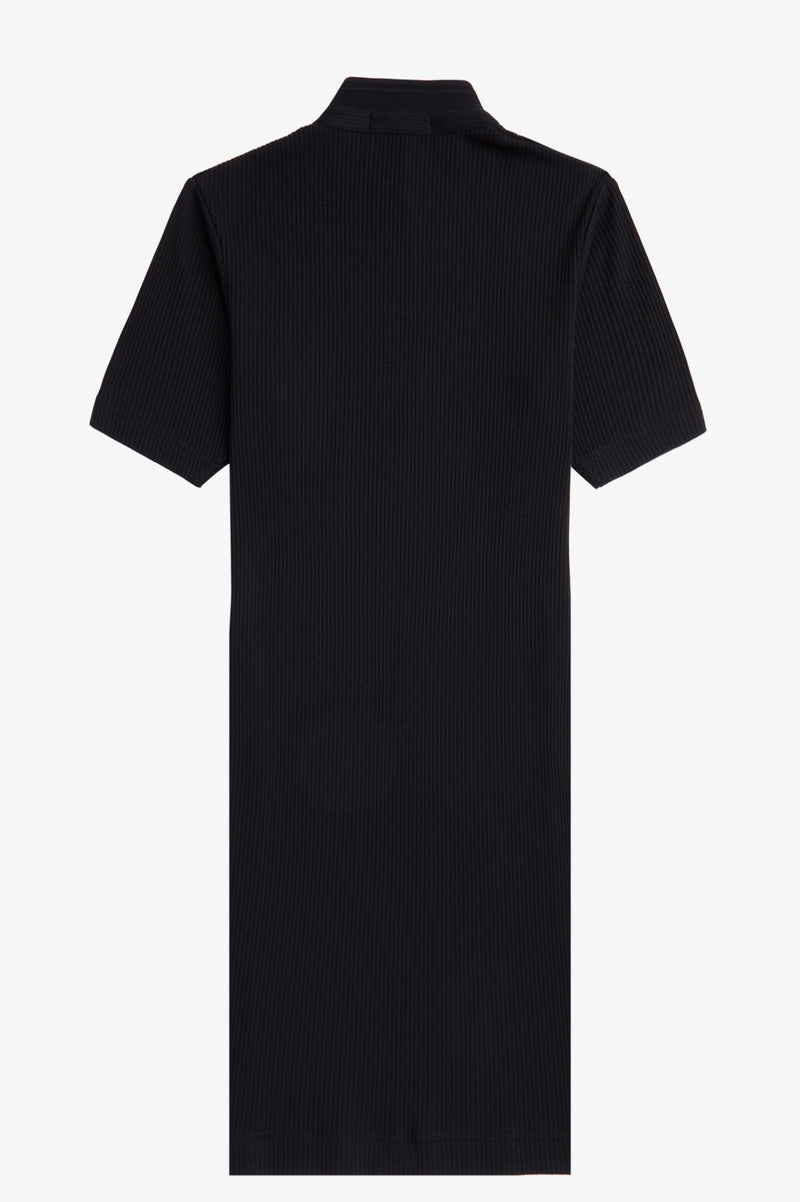 RIBBED POLO SHIRT DRESS