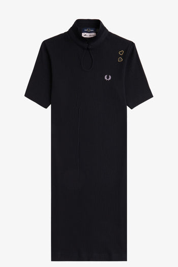 RIBBED POLO SHIRT DRESS