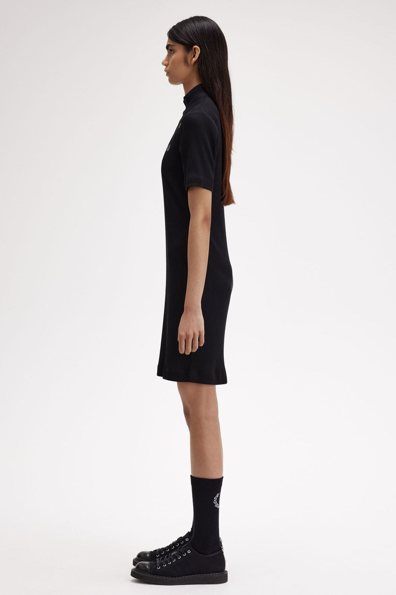 RIBBED POLO SHIRT DRESS